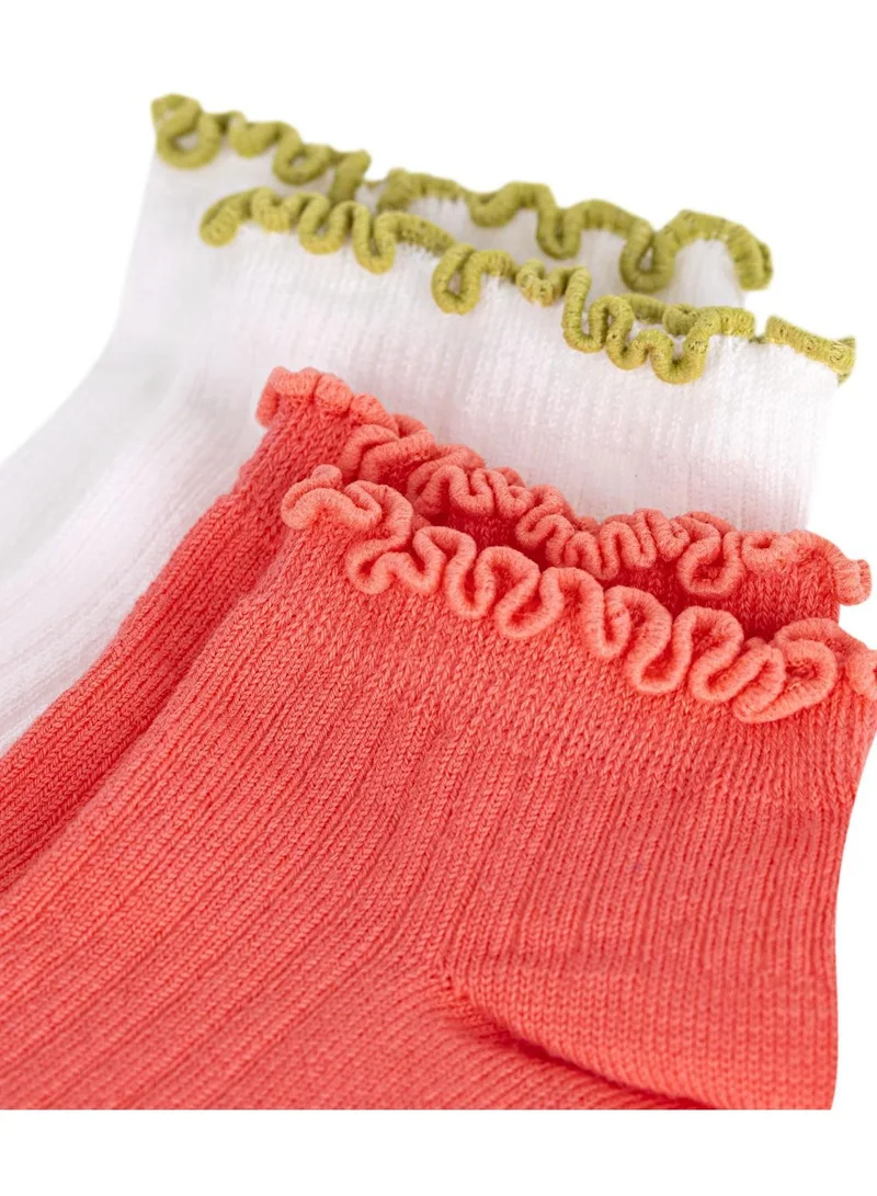 Petit Bateau Girls' cotton socks with crochet trim - 2-pack